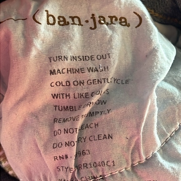 Banjara ban-jar-a Jeans denim Women's 29/10 Embroidered straight leg open hem - Picture 9 of 9